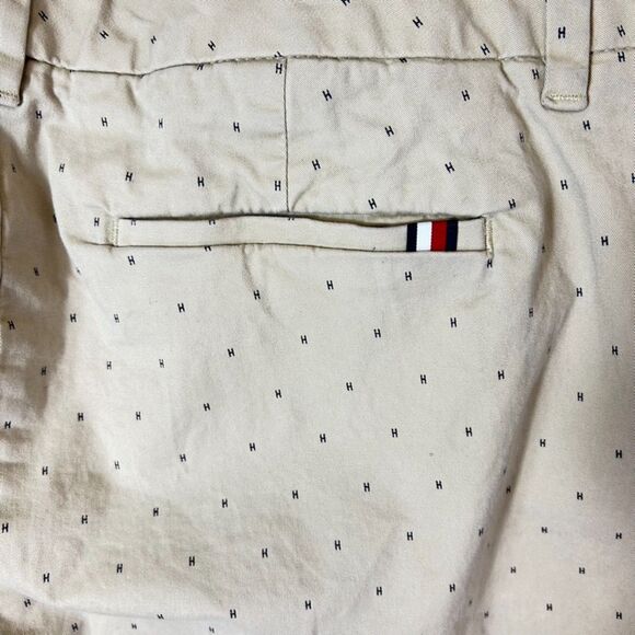 Tommy Hilfiger Hampton Tan "H" Pattern Stretch Slim Leg Chino Pants Size 16 - Picture 8 of 16